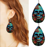 Earrings - Blue Skull