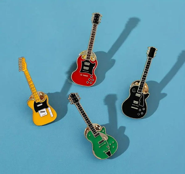 Enamel Guitar Pins – set of 4